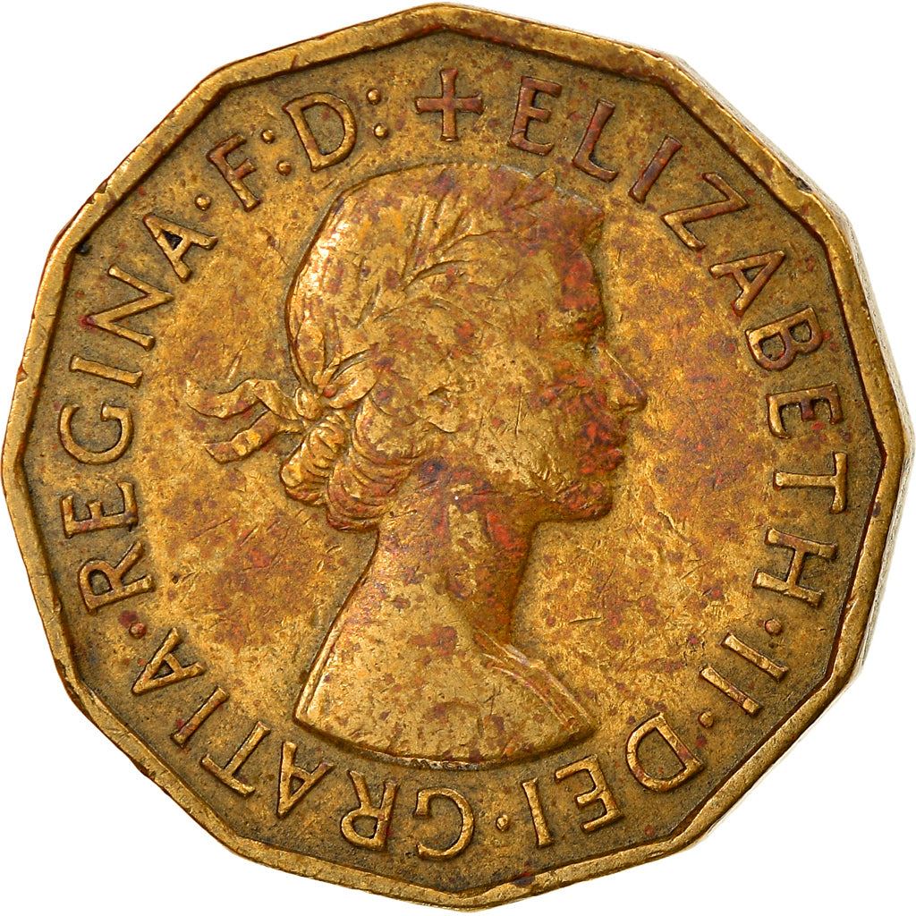 United Kingdom 3 Pence - Elizabeth II 1st portrait | without 'BRITT:OMN' | Coin KM900 1954 - 1970