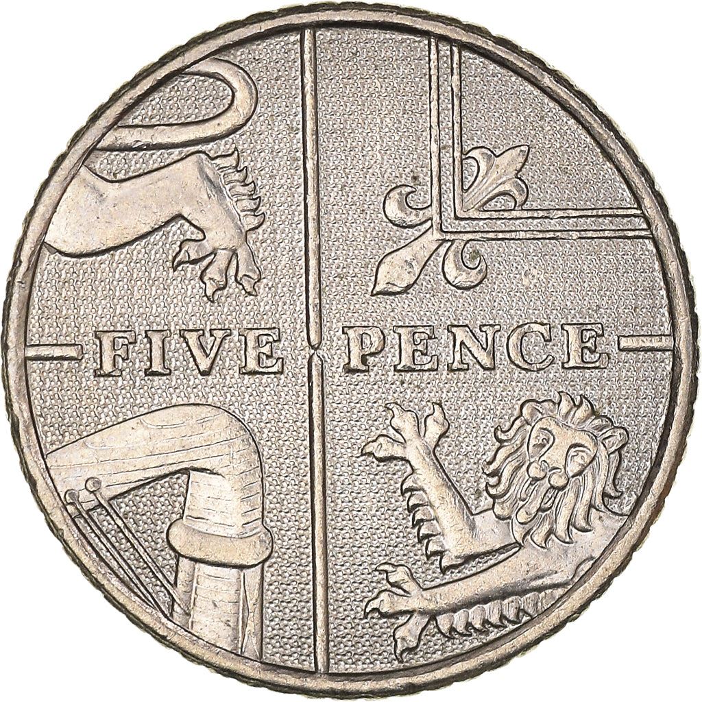 United Kingdom 5 Pence - Elizabeth II 4th portrait | Crowned Thistle | Coin KM988 1998 - 2008