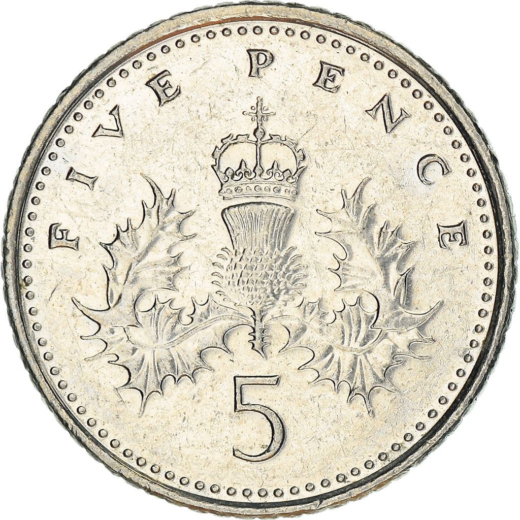 United Kingdom 5 Pence - Elizabeth II 4th portrait | Crowned Thistle | Coin KM988 1998 - 2008