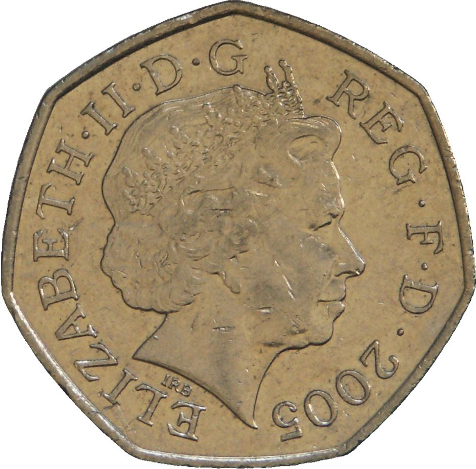 United Kingdom | 50 Pence Coin | Elizabeth II | 4th portrait | Johnson's Dictionary | 2005 - 2009