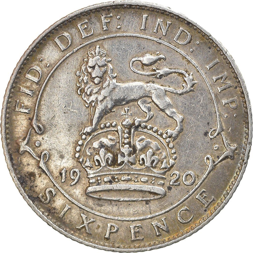 United Kingdom | 6 Pence Coin | KM815a| 1911 - 1920 | Silver 0.925