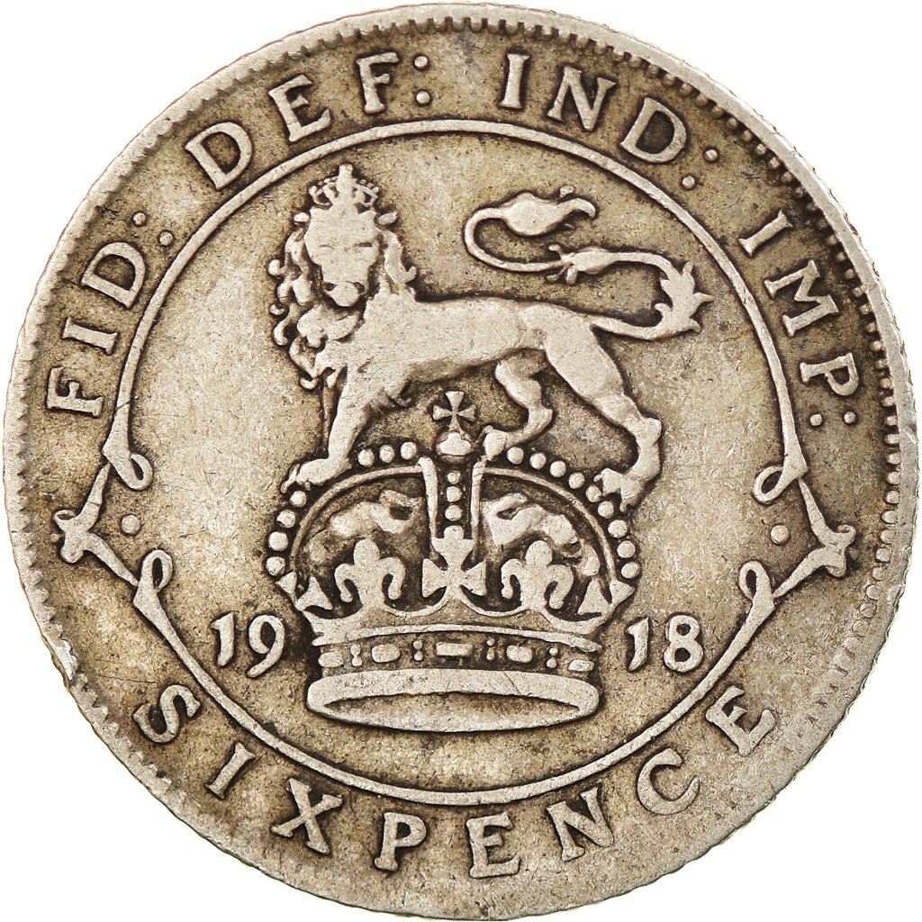 United Kingdom | 6 Pence Coin | KM815a| 1911 - 1920 | Silver 0.925