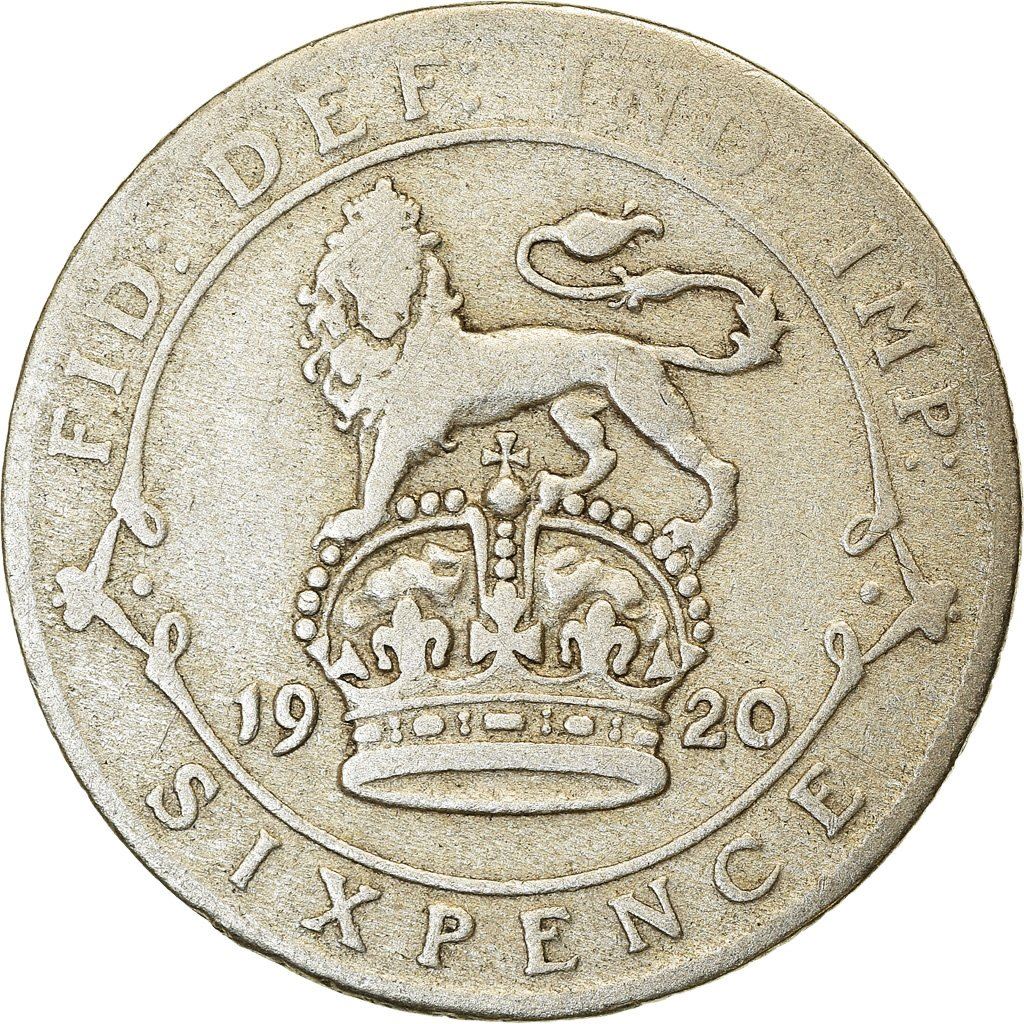 United Kingdom | 6 Pence Coin | KM815a| 1911 - 1920 | Silver 0.925