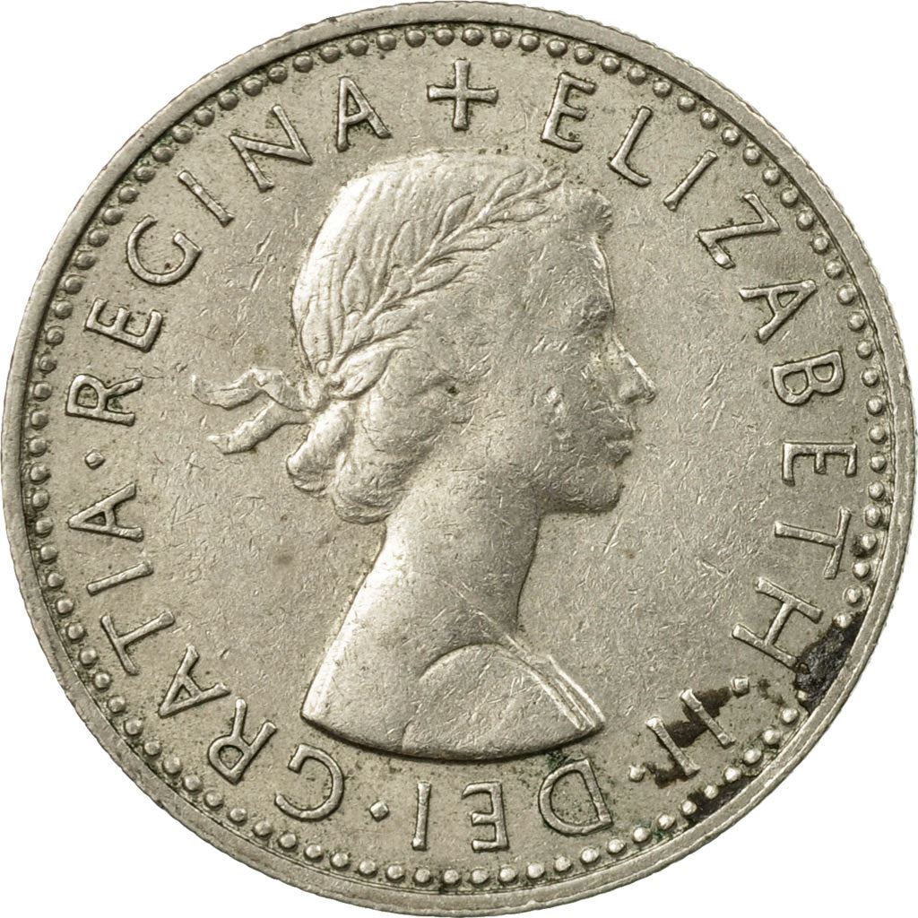 United Kingdom 6 Pence - Elizabeth II 1st portrait | no 'BRITT:OMN' | Coin KM903 1954 - 1970