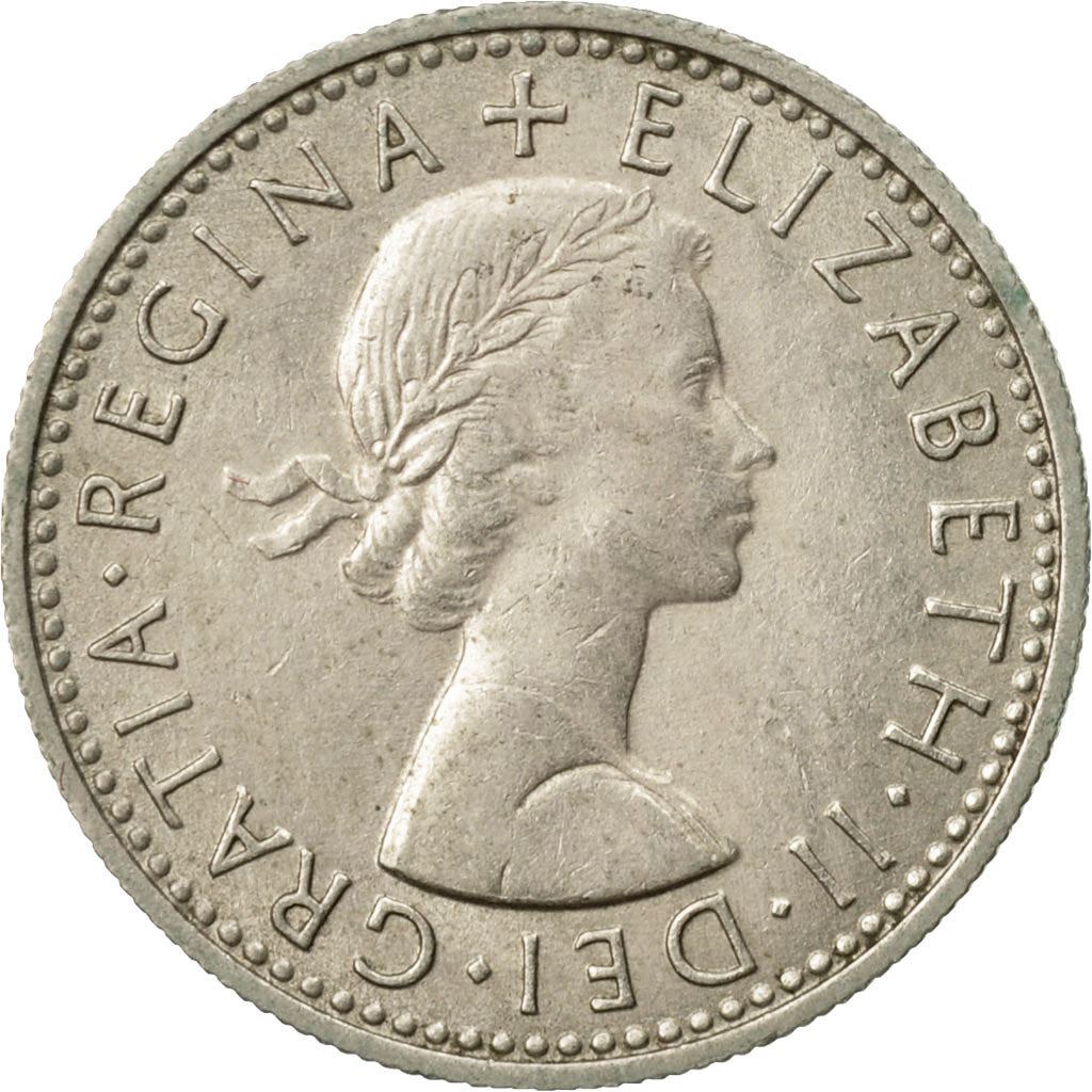 United Kingdom 6 Pence - Elizabeth II 1st portrait | no 'BRITT:OMN' | Coin KM903 1954 - 1970