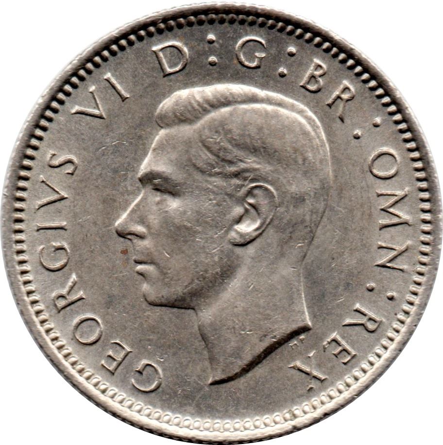 United Kingdom 6 Pence - George VI 2nd coinage | Coin KM862 1947 - 1948