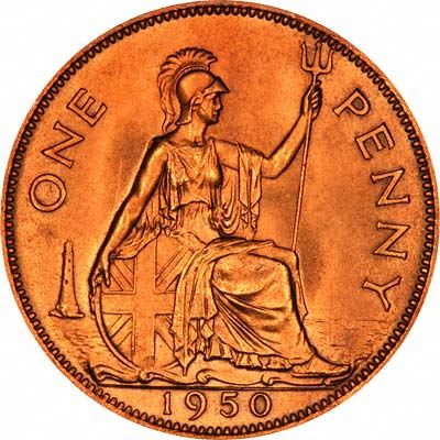 United Kingdom Coin 1 Penny | George VI without 'IND:IMP' | 1949 - 1952