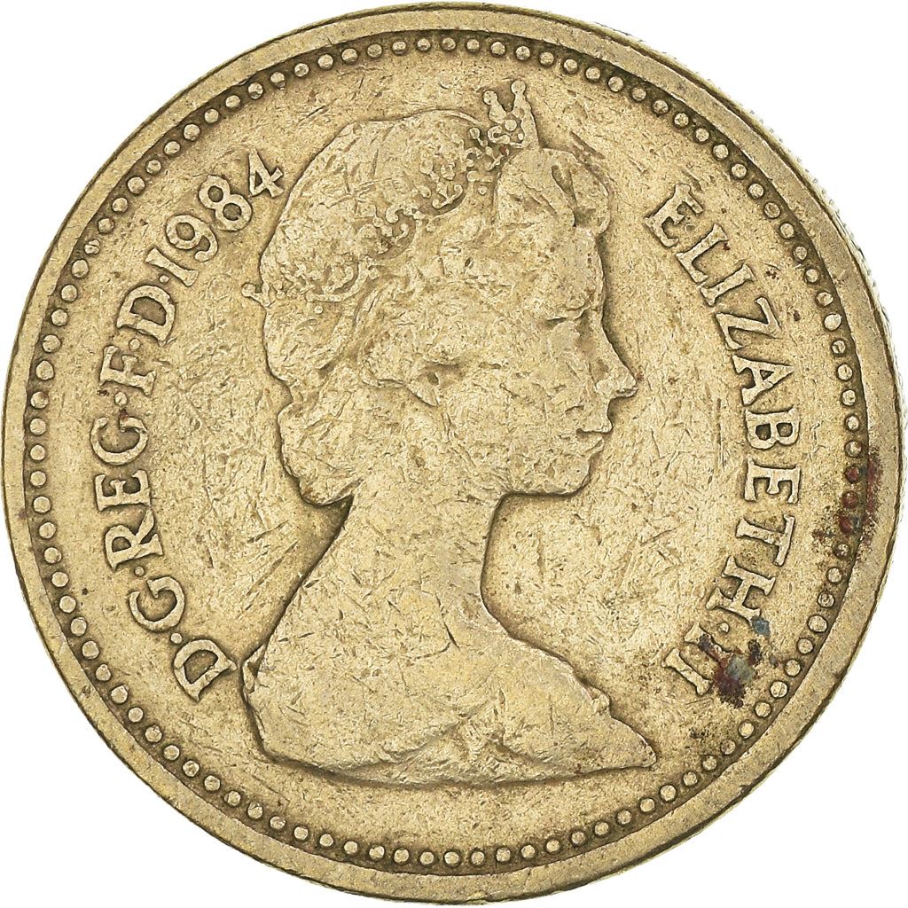 United Kingdom Coin 1 Pound | Elizabeth II 2nd portrait | Scottish Thistle | 1984