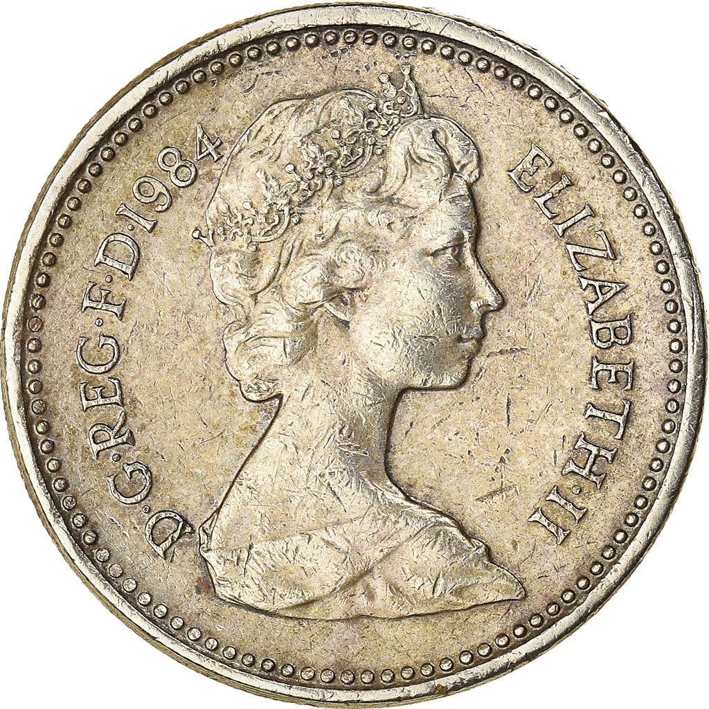 United Kingdom Coin 1 Pound | Elizabeth II 2nd portrait | Scottish Thistle | 1984