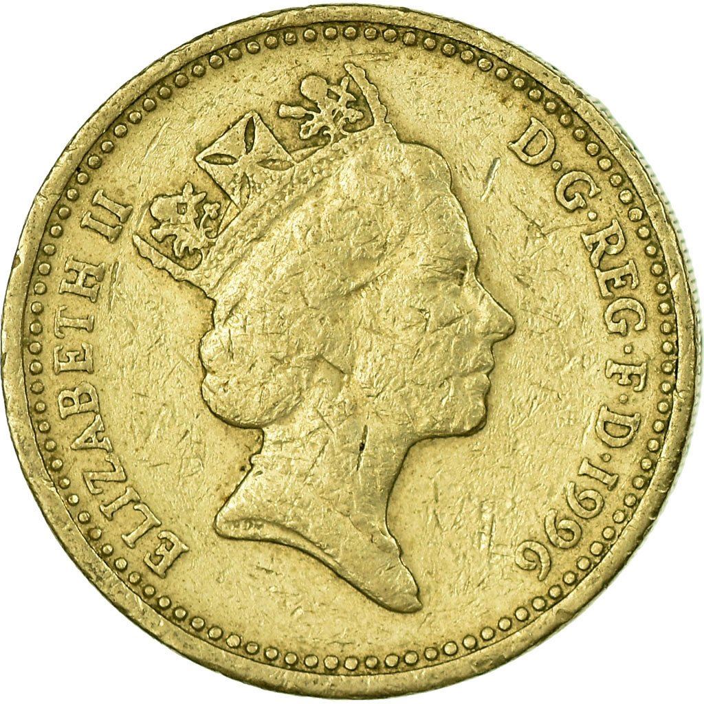 United Kingdom Coin 1 Pound | Elizabeth II 3rd portrait | Celtic Cross | 1996