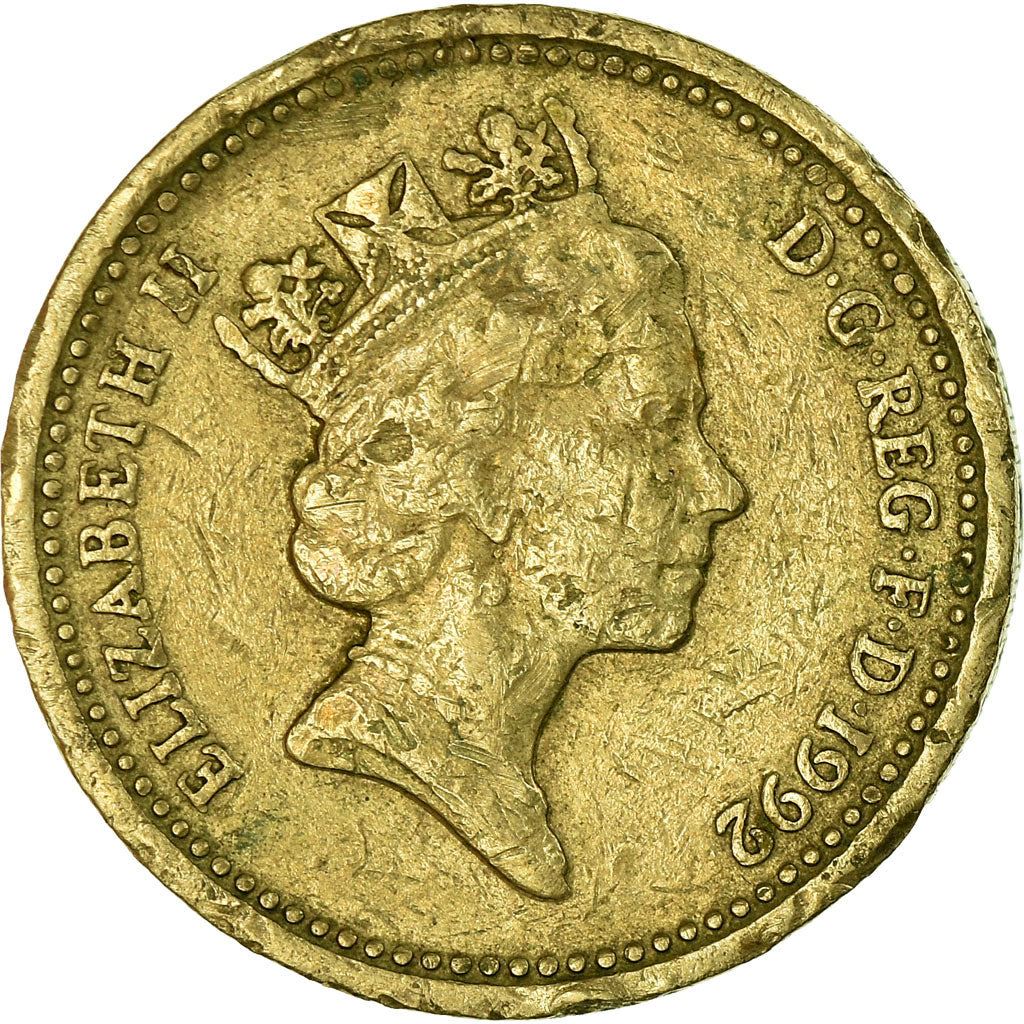 United Kingdom Coin 1 Pound | Elizabeth II 3rd portrait | English Oak | 1987 - 1992