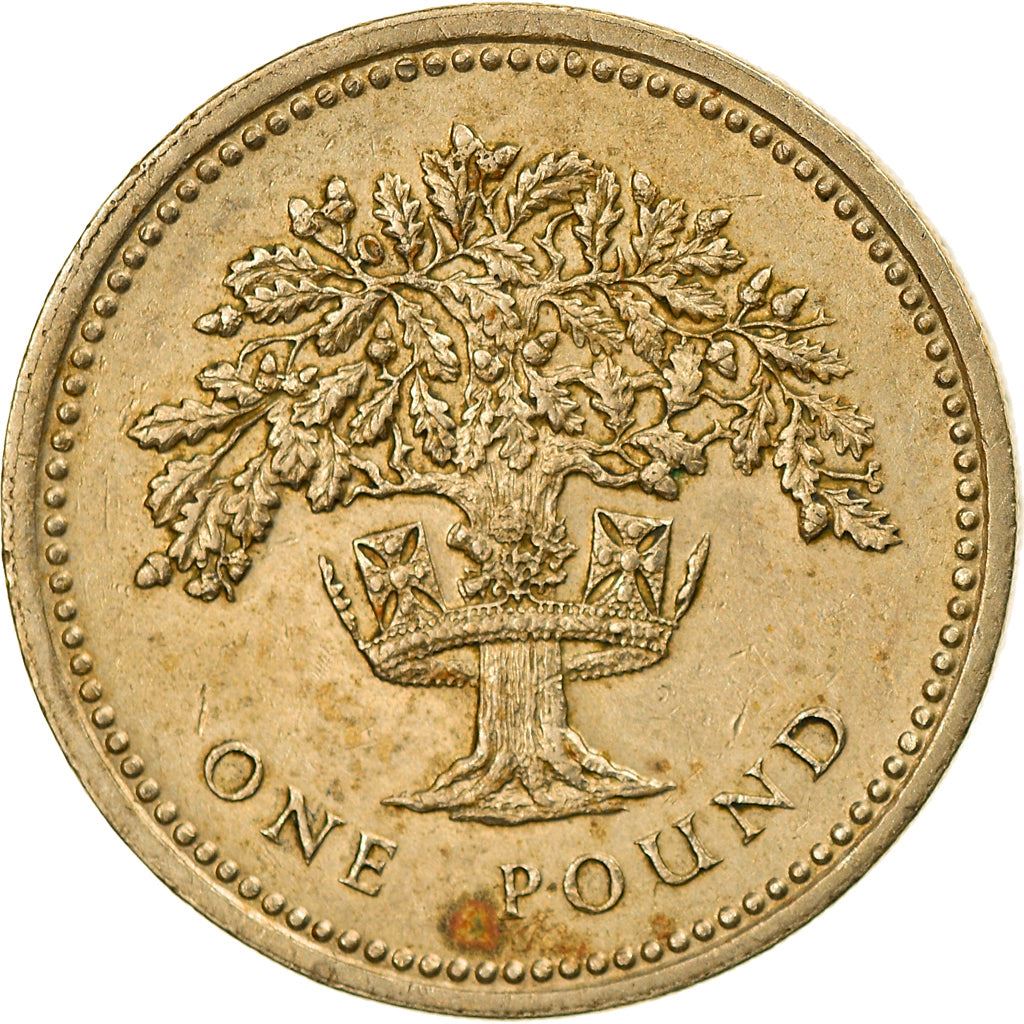 United Kingdom Coin 1 Pound | Elizabeth II 3rd portrait | English Oak | 1987 - 1992