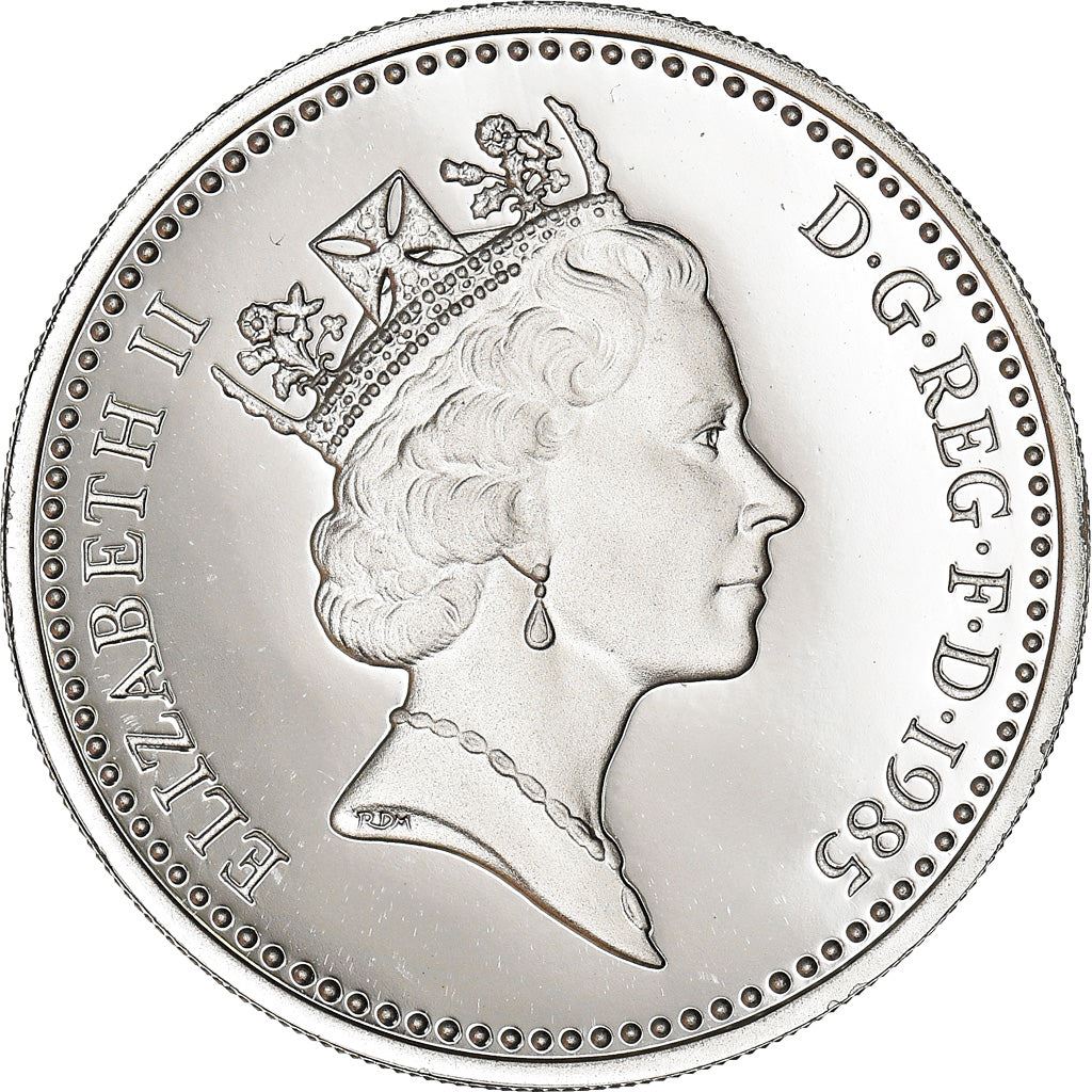 United Kingdom Coin 1 Pound | Elizabeth II 3rd portrait | Welsh Leek | 1985 - 1990