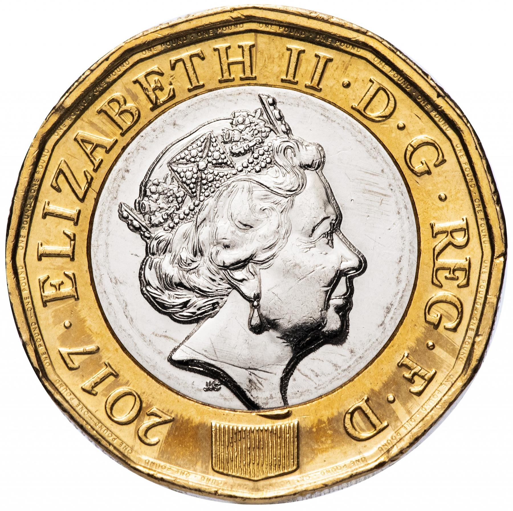 United Kingdom Coin 1 Pound | Elizabeth II 5th portrait | Nations of the Crown | 2016 - 2021