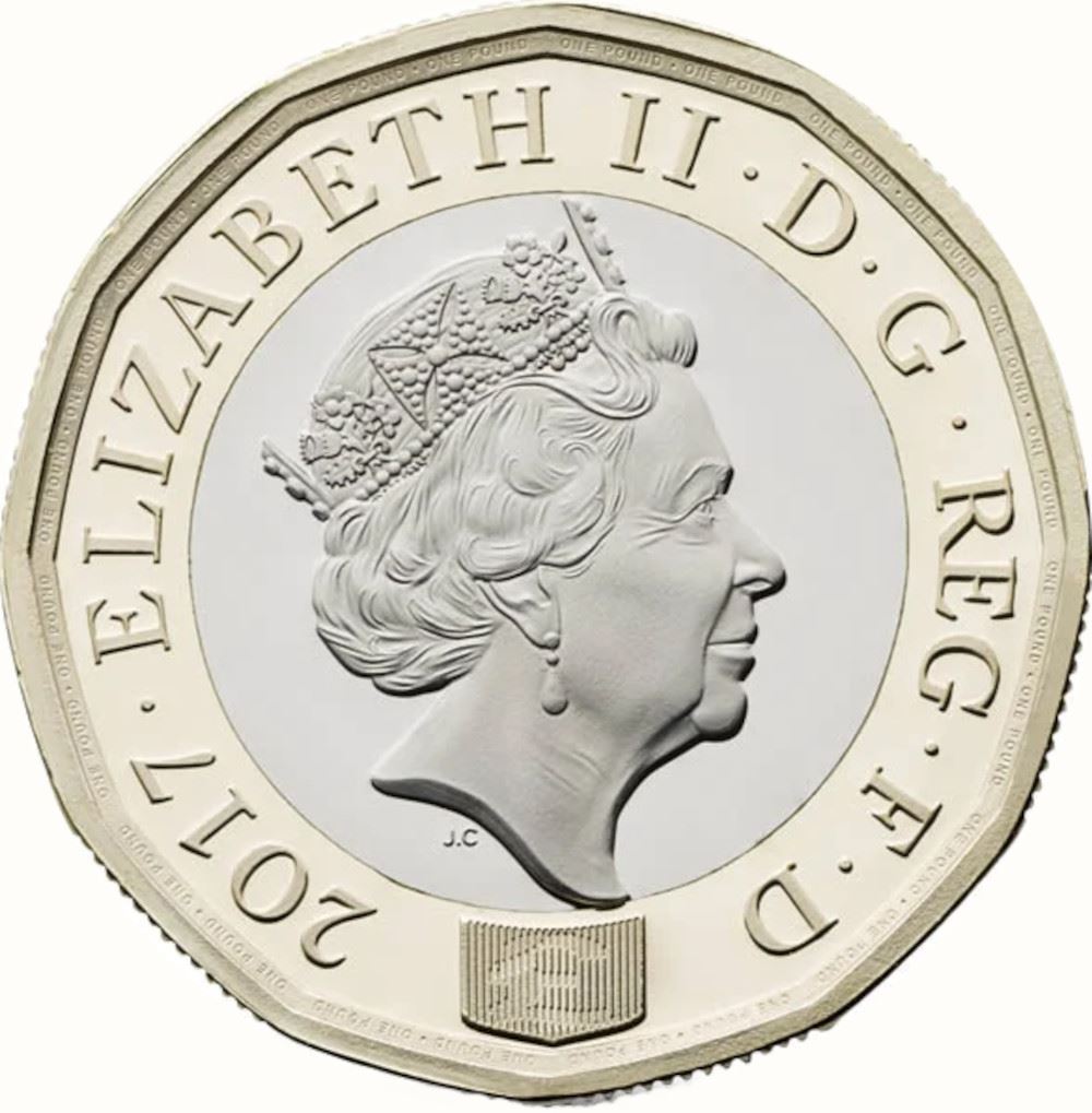 United Kingdom Coin 1 Pound | Elizabeth II 5th portrait | Nations of the Crown | 2016 - 2021