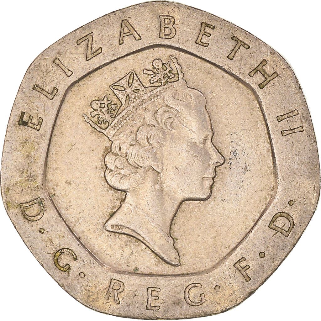 United Kingdom Coin 20 Pence | Elizabeth II 3rd portrait | 1985 - 1997