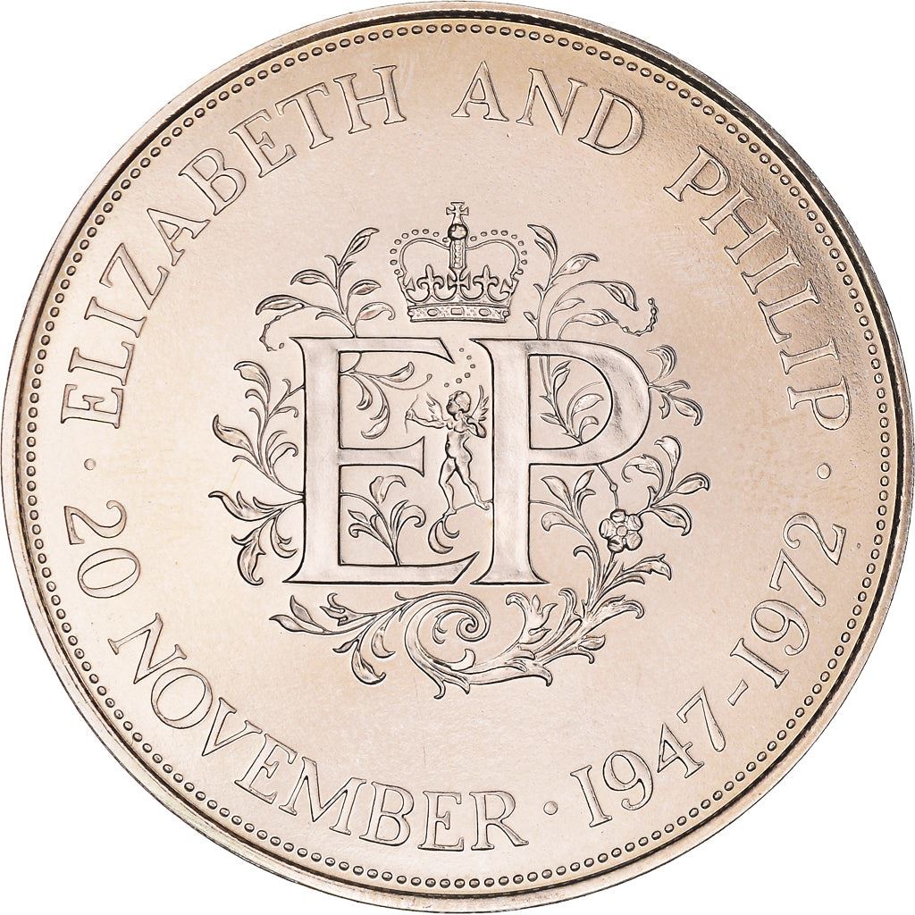 United Kingdom Coin 25 New Pence | Elizabeth II Silver Wedding | 1972