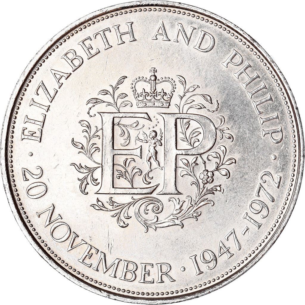 United Kingdom Coin 25 New Pence | Elizabeth II Silver Wedding | 1972