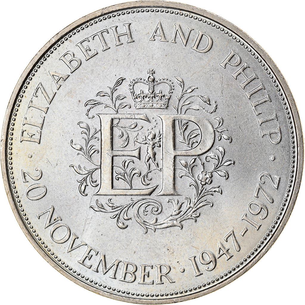 United Kingdom Coin 25 New Pence | Elizabeth II Silver Wedding | 1972