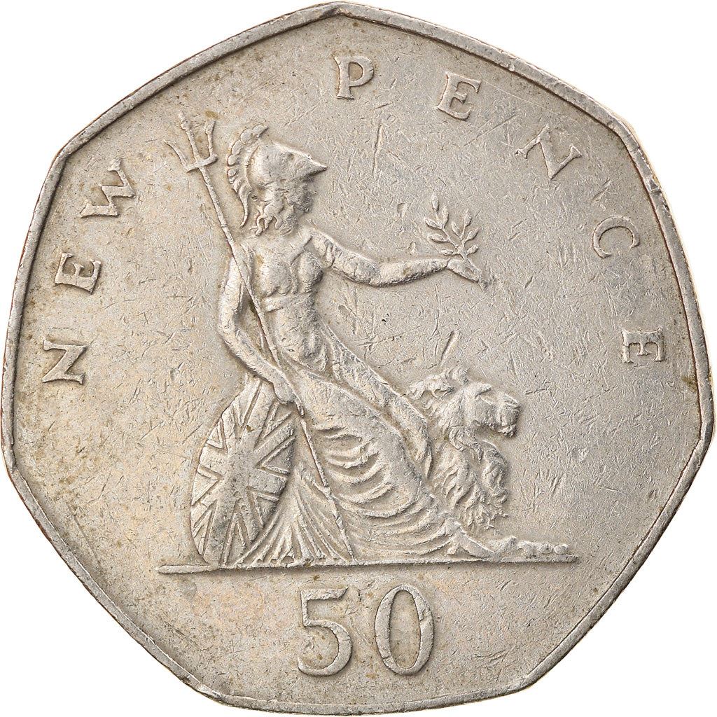 United Kingdom Coin 50 New Pence | Elizabeth II 2nd portrait | 1969 - 1981