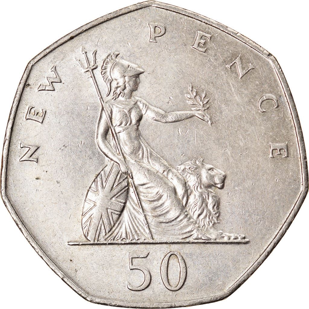 United Kingdom Coin 50 New Pence | Elizabeth II 2nd portrait | 1969 - 1981