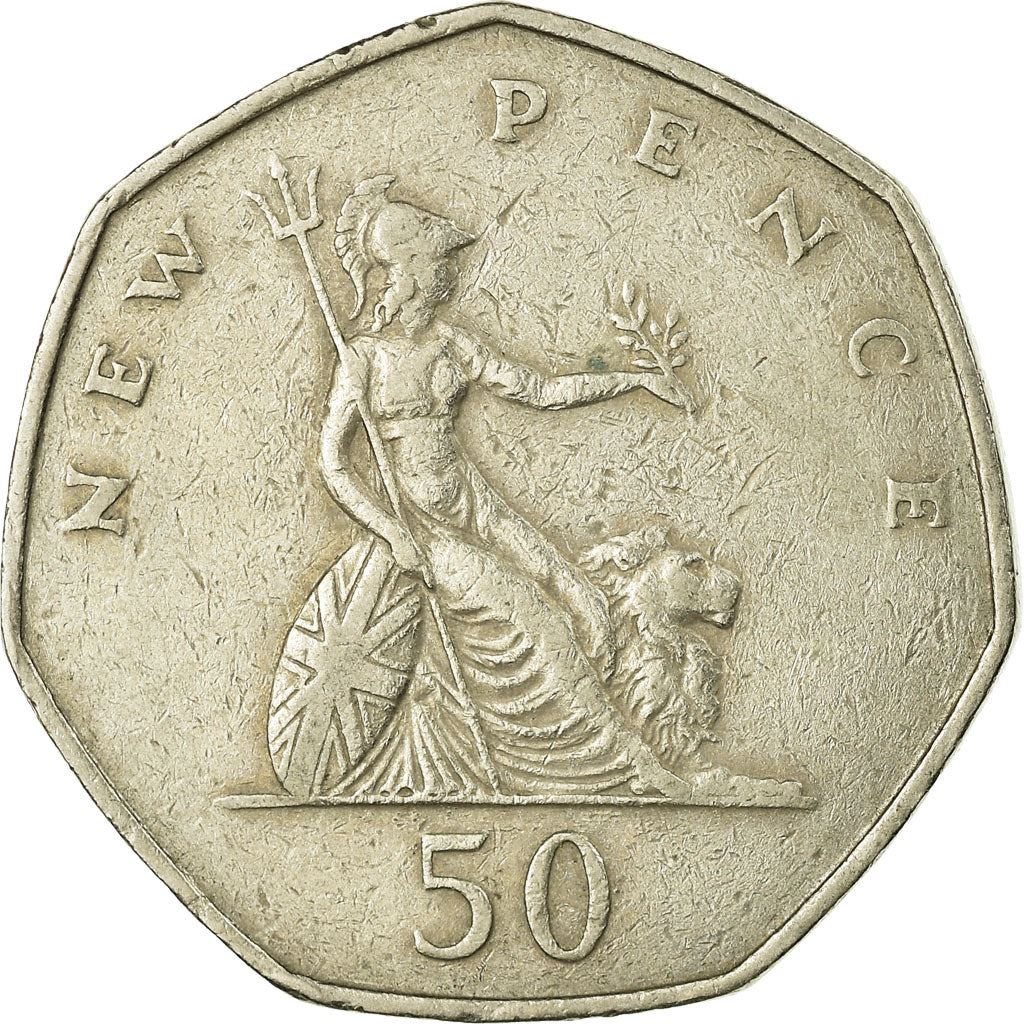 United Kingdom Coin 50 New Pence | Elizabeth II 2nd portrait | 1969 - 1981