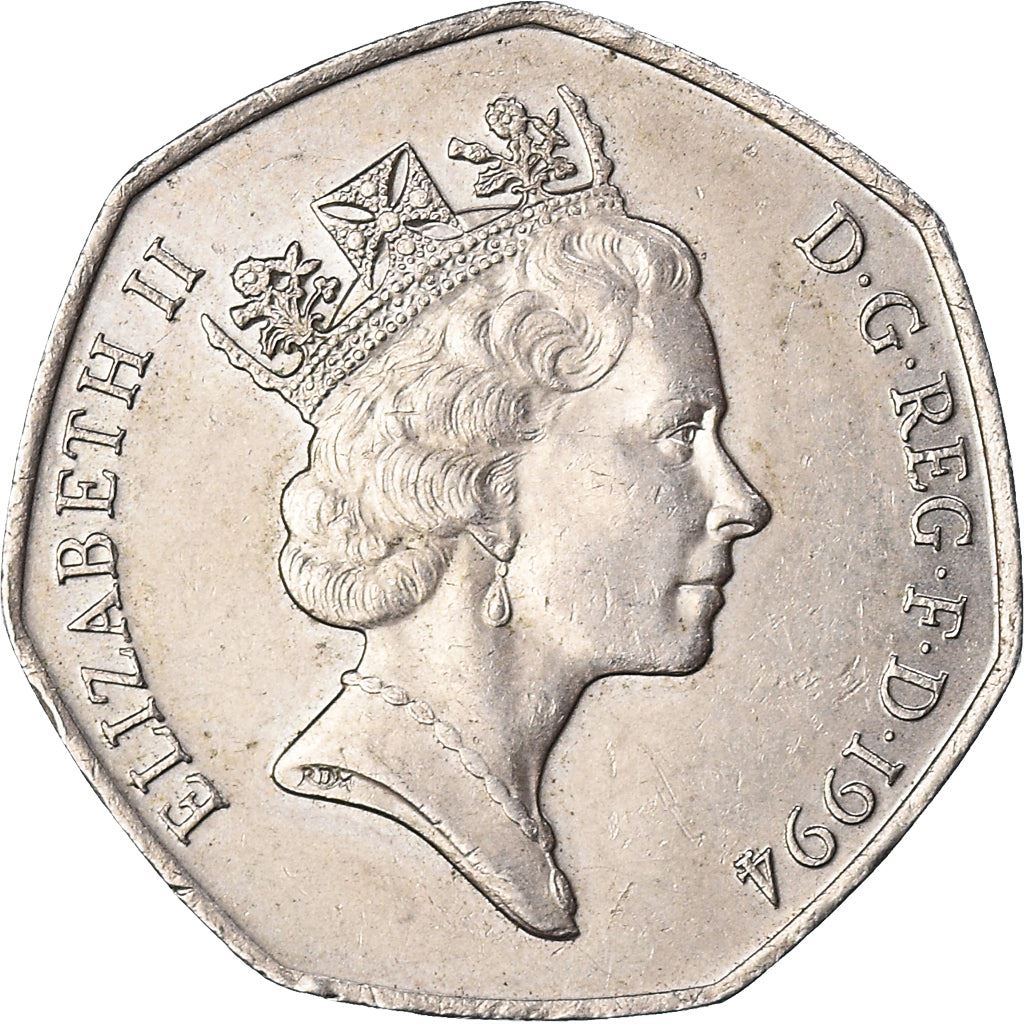 United Kingdom Coin 50 Pence | Elizabeth II 3rd portrait | D|Day Anniversary | 1994