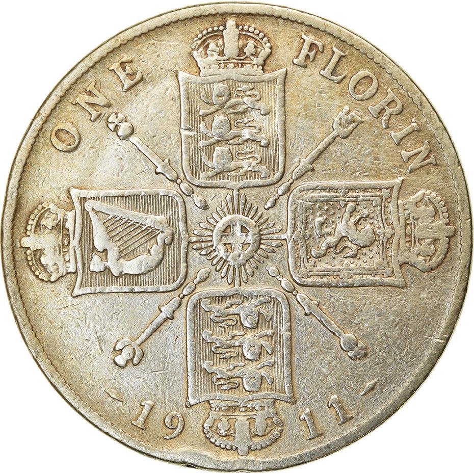 United Kingdom Coin British 1 Florin | George V | KM817 | 1911 - 1919