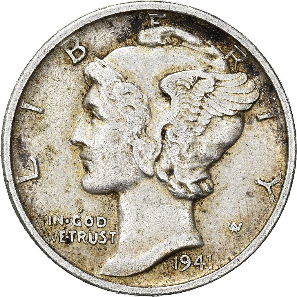 United States | 1 Dime Coin | Lady Liberty | Phrygian cap | KM140 | 1916 - 1945