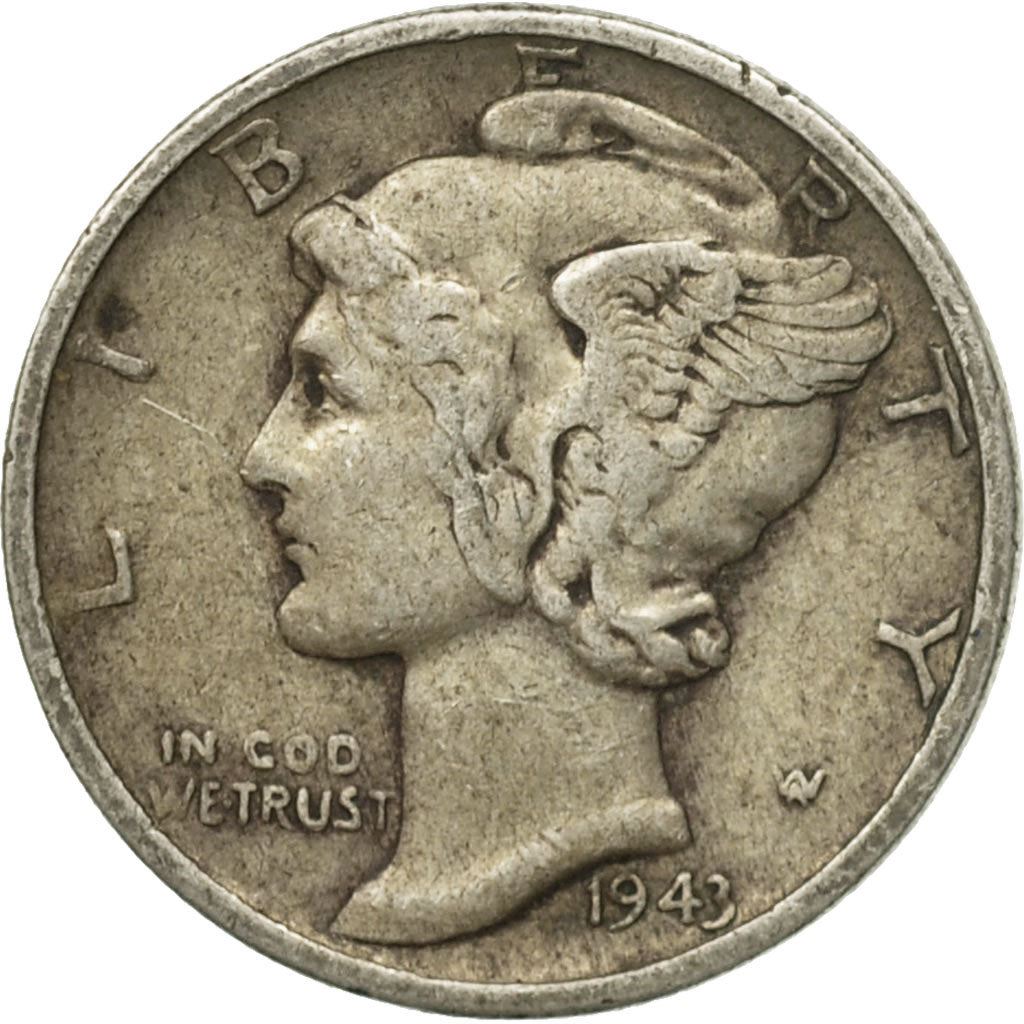 United States | 1 Dime Coin | Lady Liberty | Phrygian cap | KM140 | 1916 - 1945