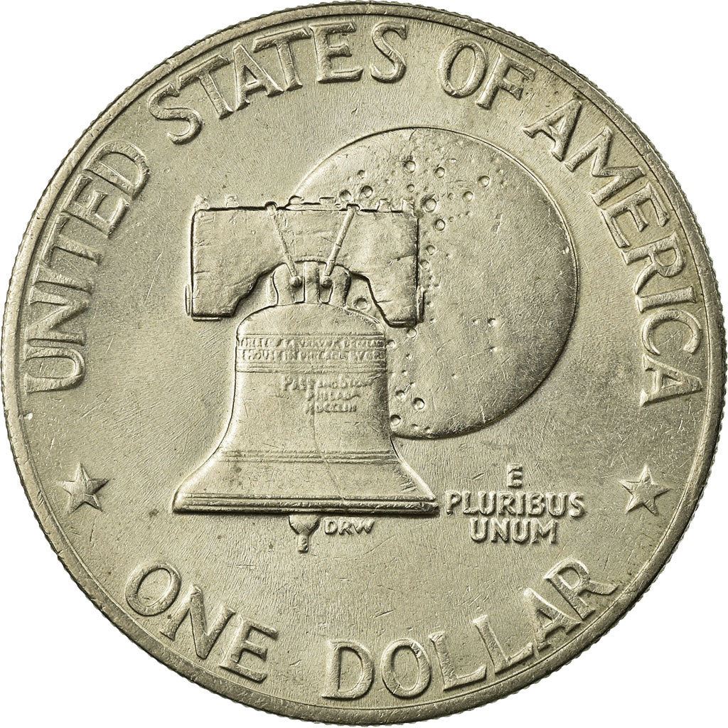 United States | 1 Dollar Coin | Liberty Bell | Moon | Dwight D. Eisenhower | KM206 | 1976