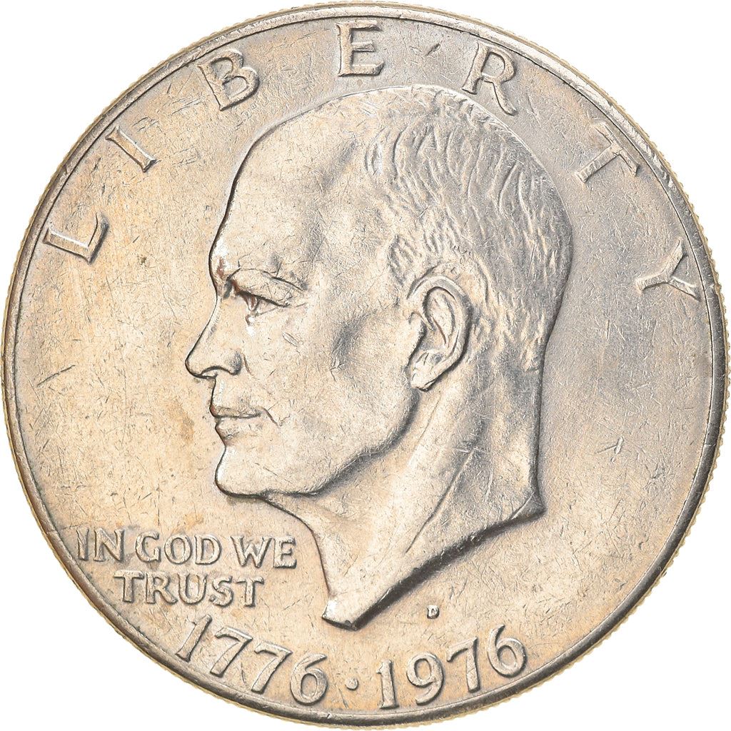 United States | 1 Dollar Coin | Liberty Bell | Moon | Dwight D. Eisenhower | KM206 | 1976