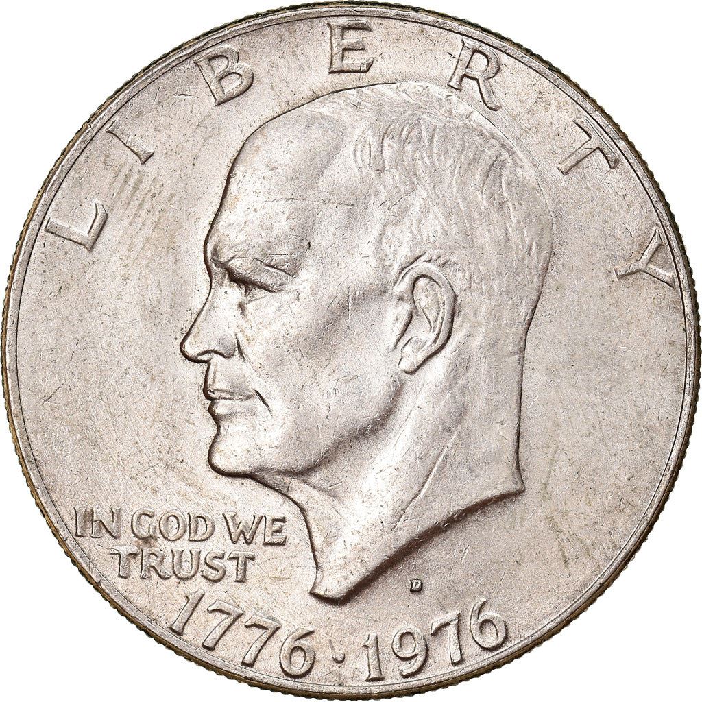 United States | 1 Dollar Coin | Liberty Bell | Moon | Dwight D. Eisenhower | KM206 | 1976