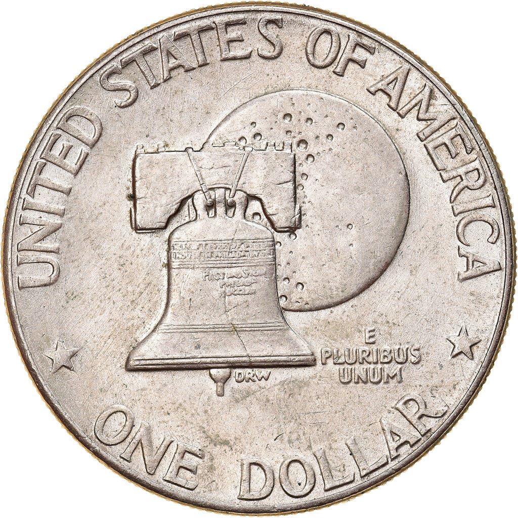 United States | 1 Dollar Coin | Liberty Bell | Moon | Dwight D. Eisenhower | KM206 | 1976