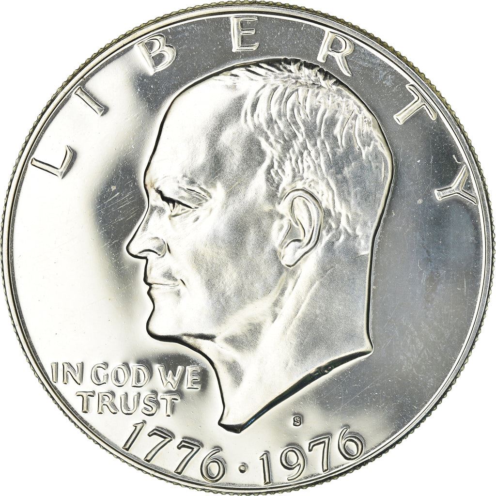 United States | 1 Dollar Coin | Liberty Bell | Moon | Dwight D. Eisenhower | KM206 | 1976