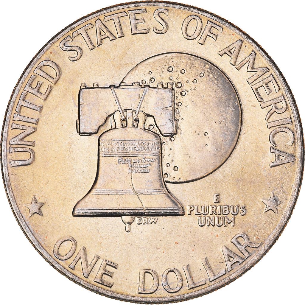 United States | 1 Dollar Coin | Liberty Bell | Moon | Dwight D. Eisenhower | KM206 | 1976