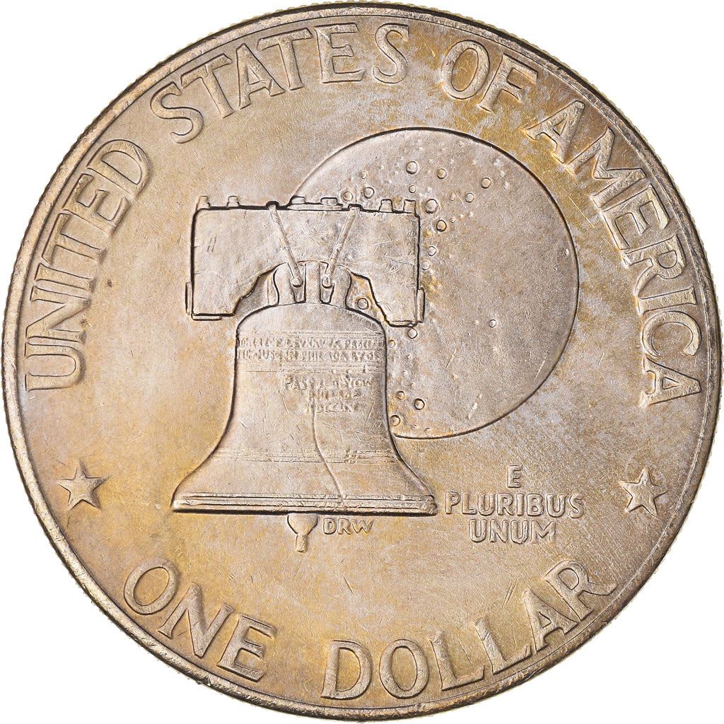 United States | 1 Dollar Coin | Liberty Bell | Moon | Dwight D. Eisenhower | KM206 | 1976