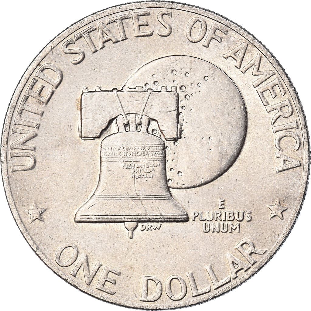 United States | 1 Dollar Coin | Liberty Bell | Moon | Dwight D. Eisenhower | KM206 | 1976