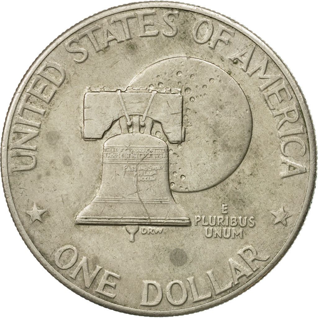 United States | 1 Dollar Coin | Liberty Bell | Moon | Dwight D. Eisenhower | KM206 | 1976