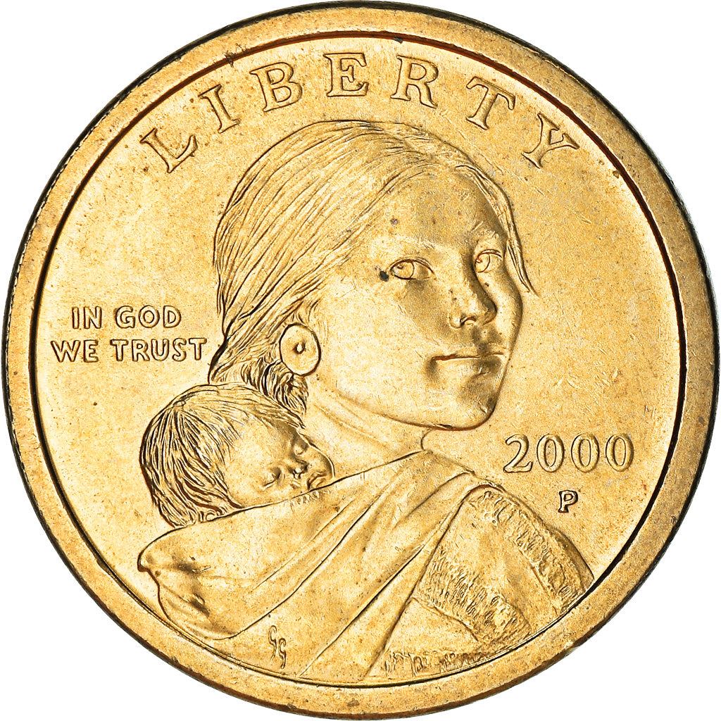 United States | 1 Dollar Coin | Sacagawea | Jean Baptiste Charbonneau | Eagle | KM310 | 2000 - 2008