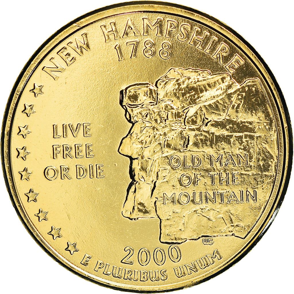 United States | 1/4 Dollar Coin | George Washington | Old Man of The Mountain | KM308 | 2000