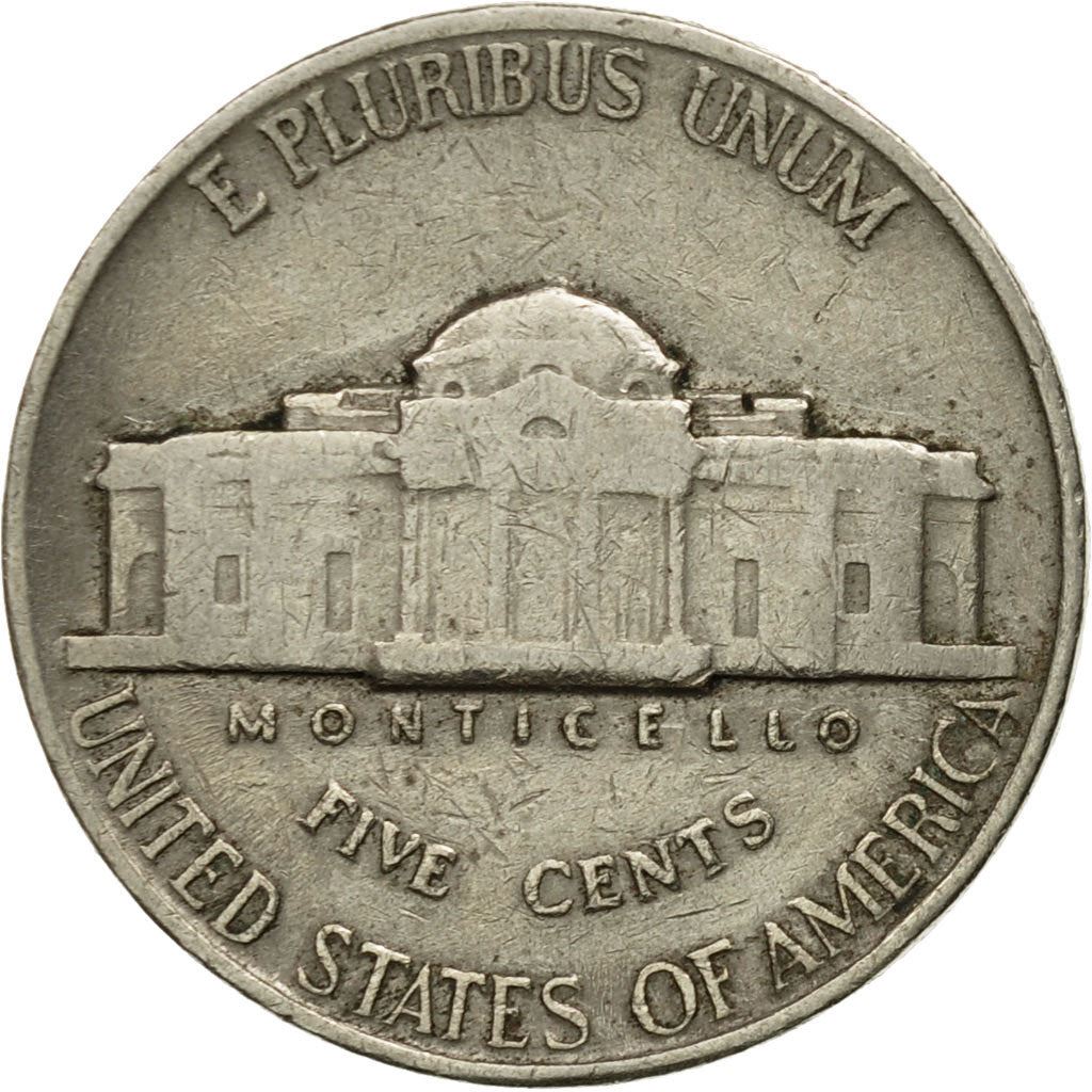 United States | 5 Cents Coin | Thomas Jefferson | Monticello | KM192 | 1938 - 2003