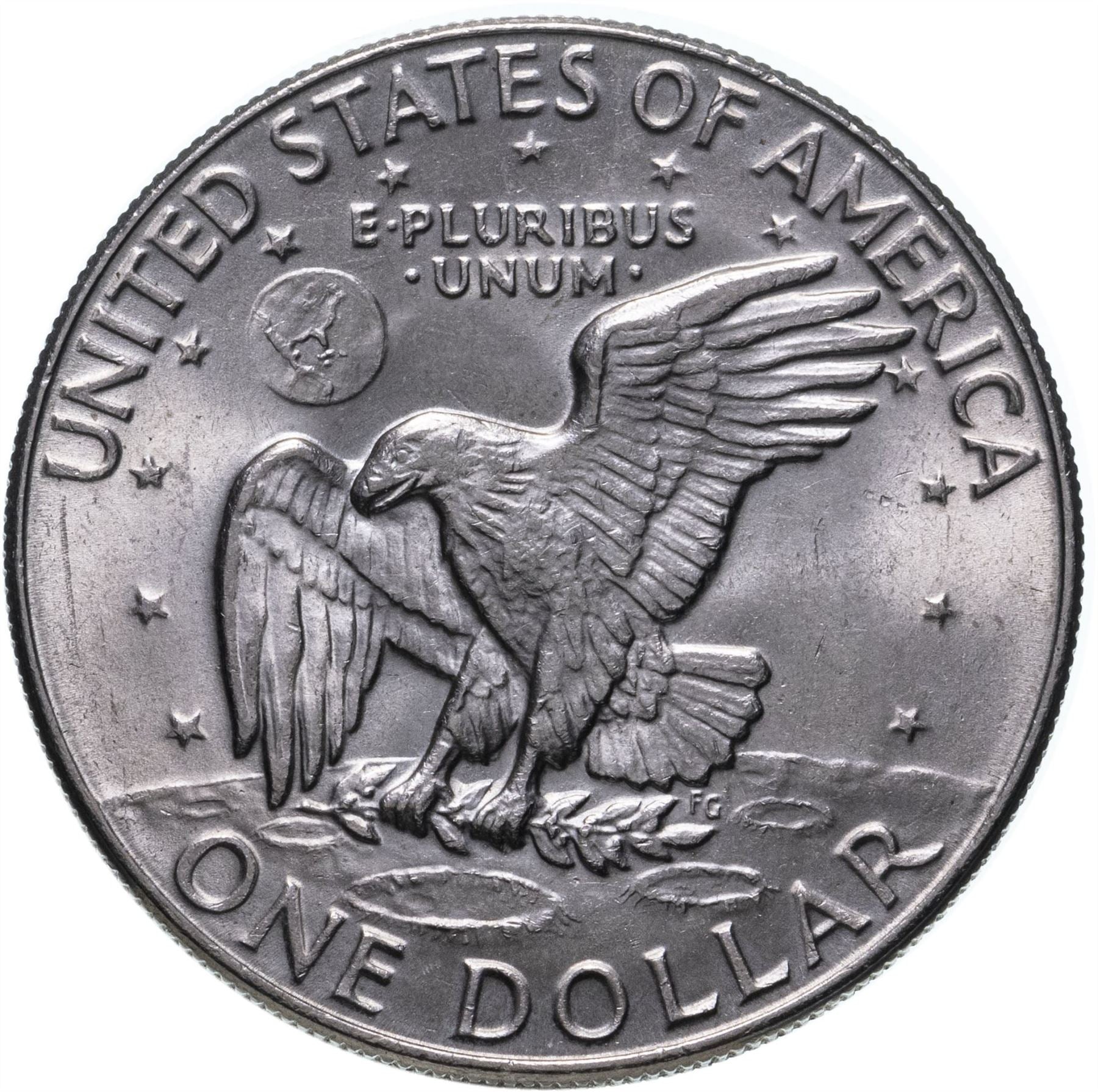 United States Coin American 1 Dollar | Dwight D. Eisenhower | Apollo 11 | KM203 | 1971 - 1978