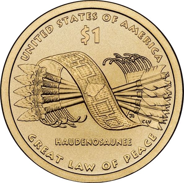 United States Coin American 1 Dollar | Sacagawea | Jean Baptiste Charbonneau | Hiawatha Belt | KM474 | 2010