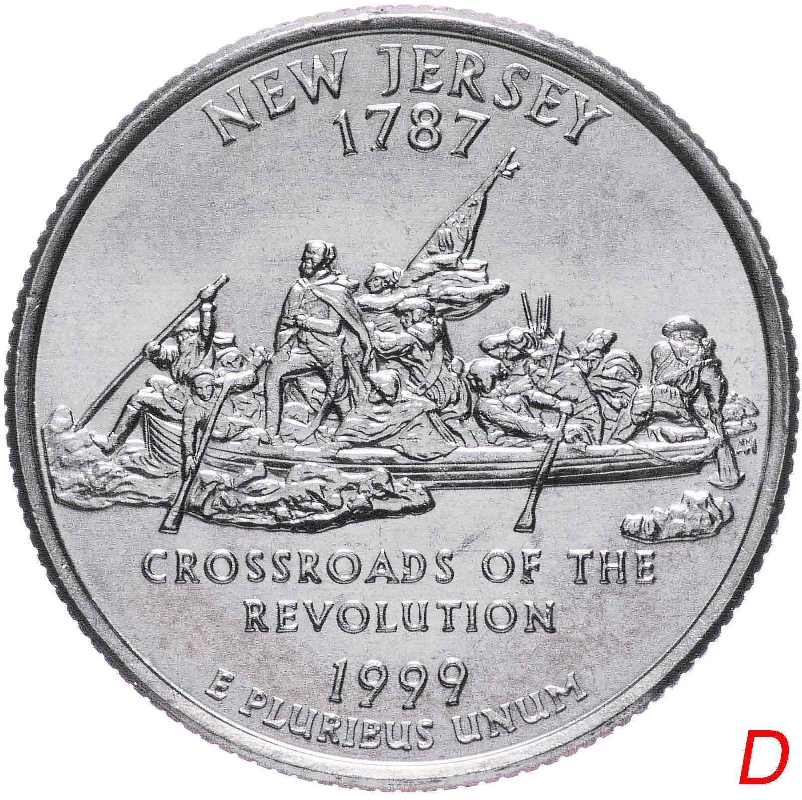 United States Coin American ¼ Dollar | George Washington | Delaware River | Colonial Army | KM295 | 1999