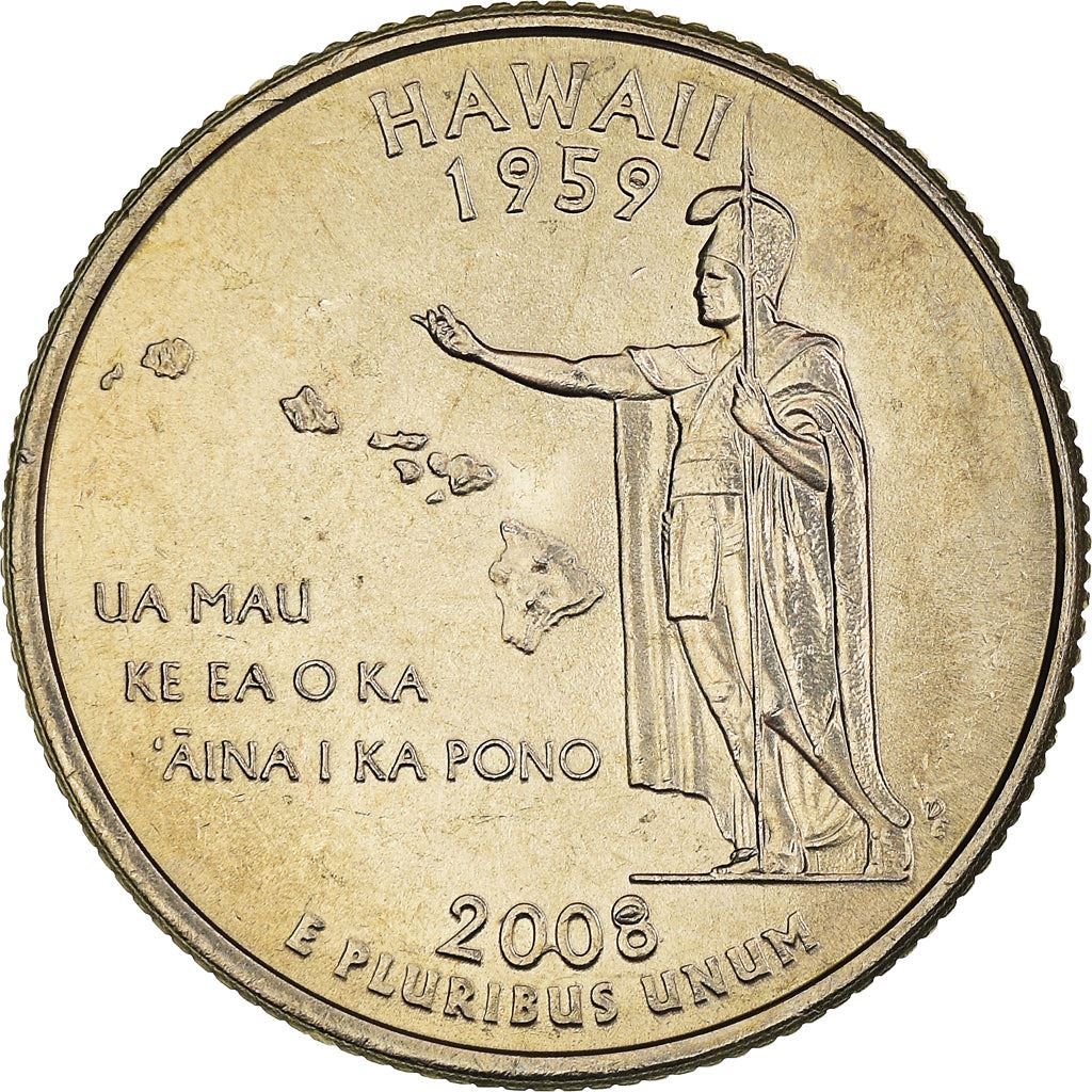 United States Coin American ¼ Dollar | George Washington | Hawaii | Hawaii | King Kamehameha I | KM425 | 2008