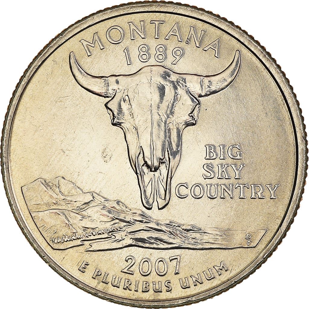 United States Coin American ¼ Dollar | George Washington | Montana | Bison Skull | KM396 | 2007