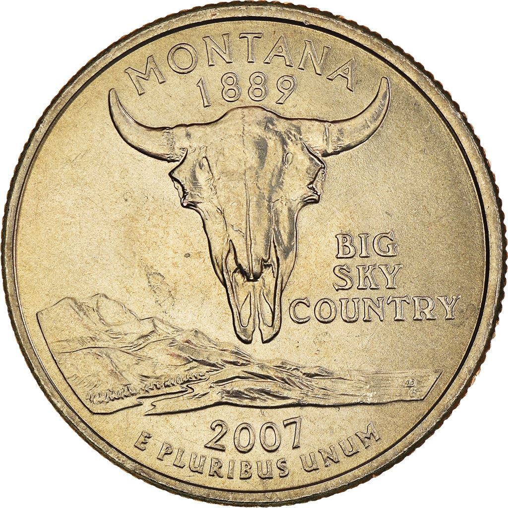 United States Coin American ¼ Dollar | George Washington | Montana | Bison Skull | KM396 | 2007