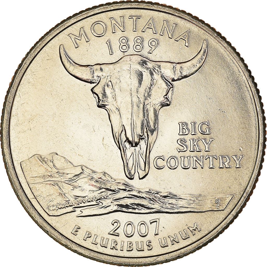 United States Coin American ¼ Dollar | George Washington | Montana | Bison Skull | KM396 | 2007