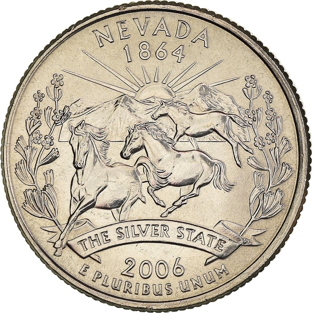 United States Coin American ¼ Dollar | George Washington | Snow-capped Mountains | Sun | Sagebrush | KM382 | 2006